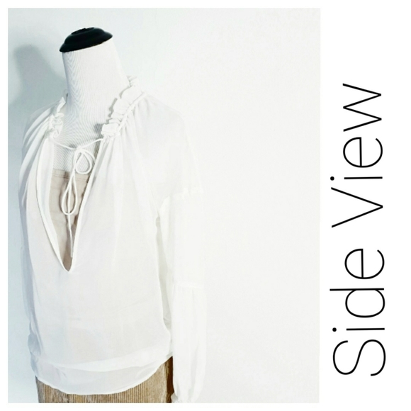 💥NWOT - Express Sheer Long Sleeve Blouse - Picture 3 of 10